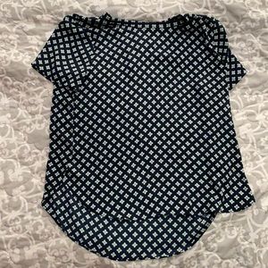 Loft navy and light blue top